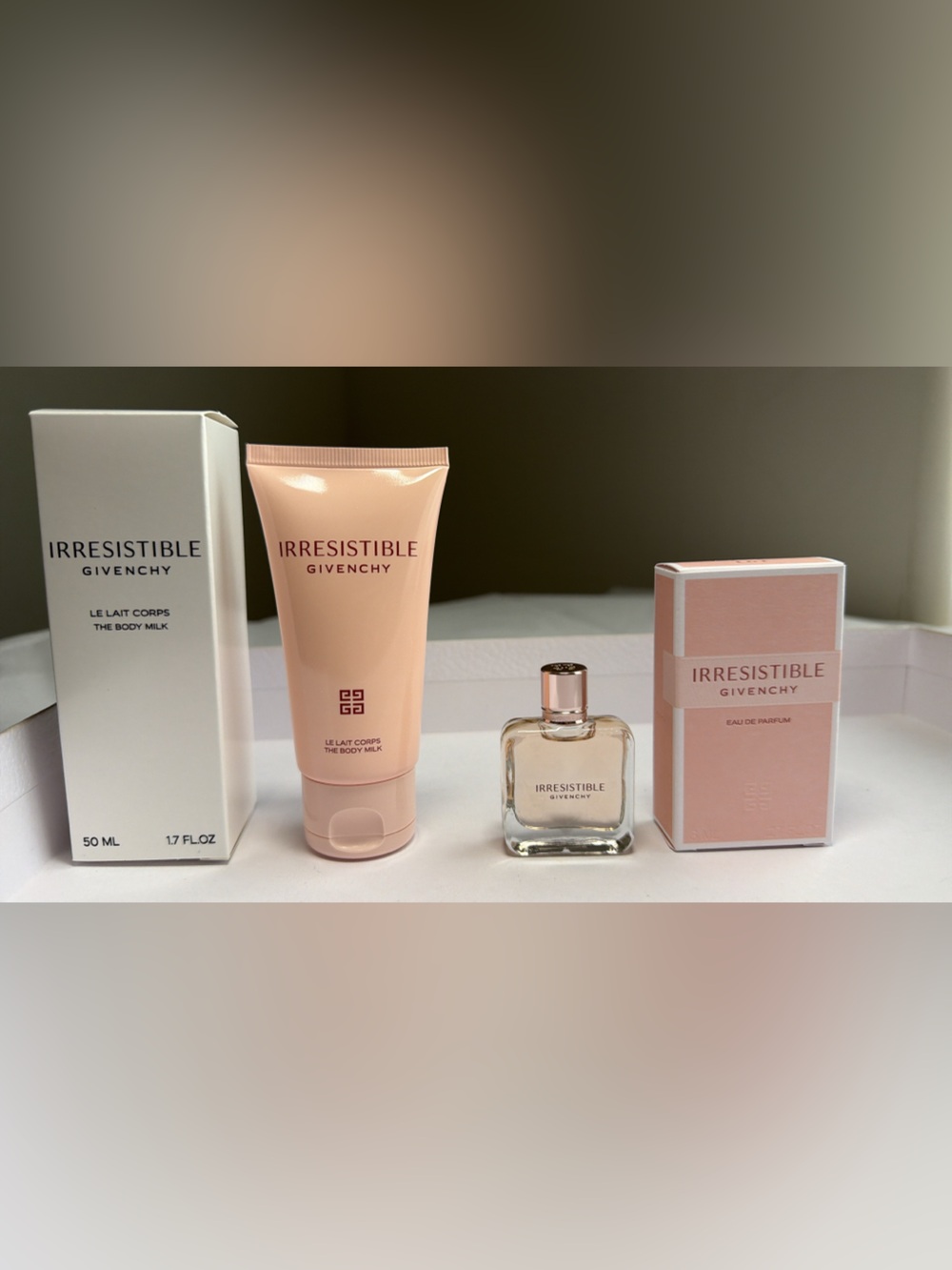New,authentic Givenchy Irresistible Women's Body crea@m Perfumee3 Mini Gift Set